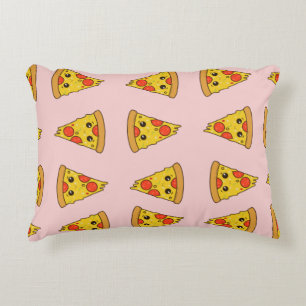Almofada Decorativa Padrão engraçado de pizza rosa fofo para crianças