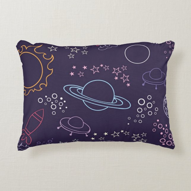 Almofada Decorativa Padrão espacial (Frente)