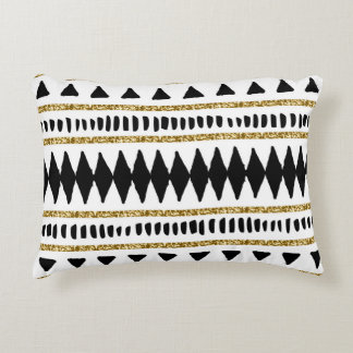 Almofada Decorativa Padrão Étnico Dourado negro