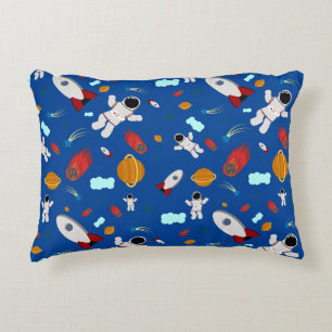 Almofada Decorativa Padrão externo e astronauta do garoto