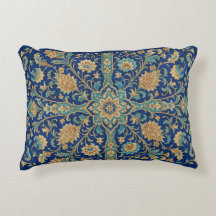 Padrão Floral Arabesco Persa Azul Real