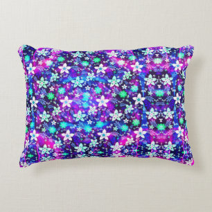 Almofada Decorativa Padrão Floral Azul - Geométrico da Flor Edelweiss