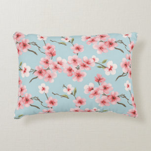 Almofada Decorativa Padrão Floral de Cerejeira em Flor
