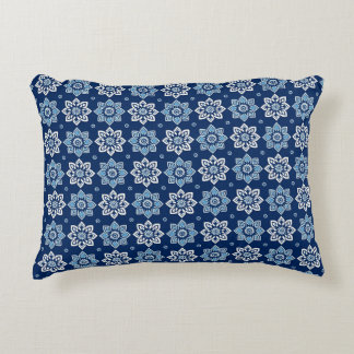 Almofada Decorativa Padrão Floral do Mandala Azul Elegante