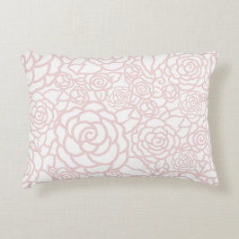 Almofada Decorativa Padrão Floral Rosa Empoeirado