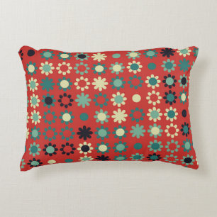 Almofada Decorativa Padrão floral sem costura com elementos coloridos,
