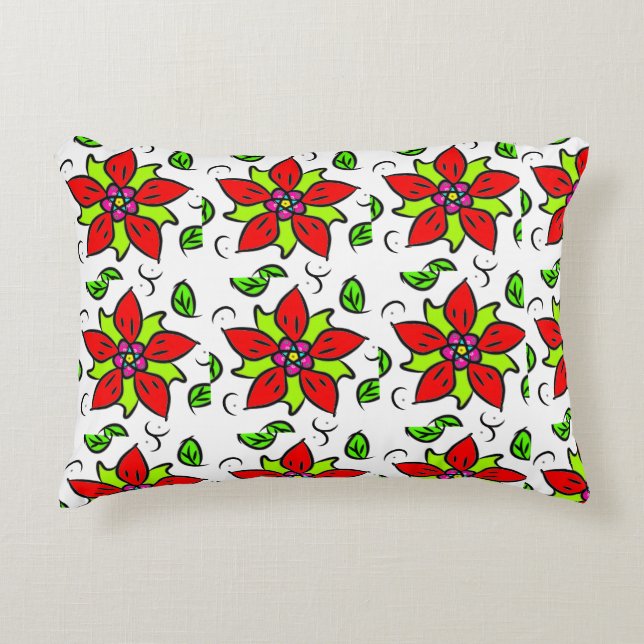 Almofada Decorativa Padrão Floral Vibrante (Frente)