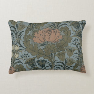 Almofada Decorativa Padrão Floral Vitoriano Antigo Terracota Sage