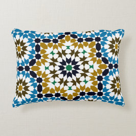 Almofada Decorativa Padrão Geométrico Boho Tradicional de Mosaico Marr