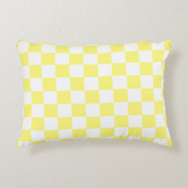 Almofada Decorativa Padrão Geométrico Branco Amarelo