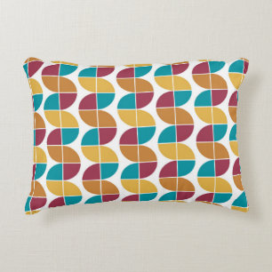 Almofada Decorativa Padrão Geométrico Colorido Funky Retro Vintage