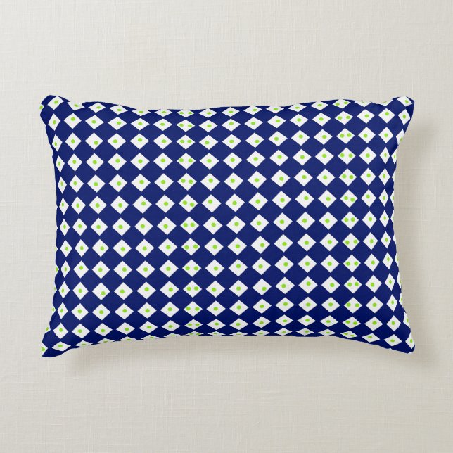 Almofada Decorativa Padrão Geométrico de Diamante Azul Marinho (Frente)
