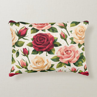 Almofada Decorativa Padrão Geométrico de Rosa Cor-de-Rosa Vermelho Pês