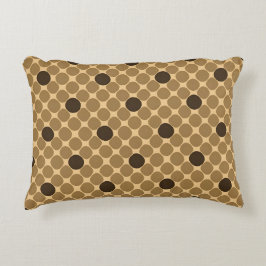 Almofada Decorativa Padrão Geométrico Marrom com Círculos