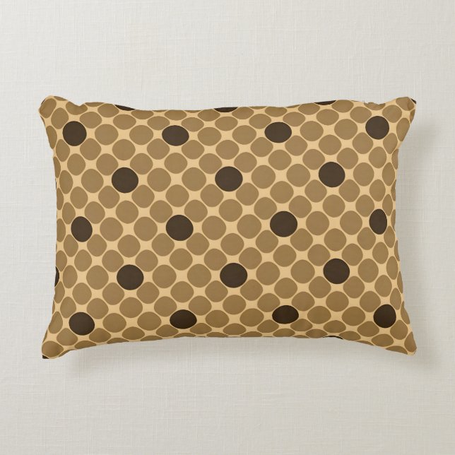Almofada Decorativa Padrão Geométrico Marrom com Círculos (Frente)