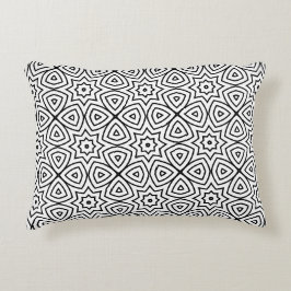 Almofada Decorativa Padrão Geométrico Preto e Branco Moderno