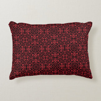 Almofada Decorativa Padrão geométrico preto e vermelho