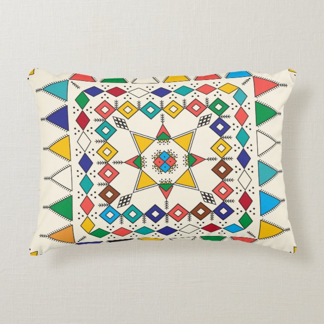 Almofada Decorativa Padrão geométrico repetitivo decorativo inspirado  (Frente)