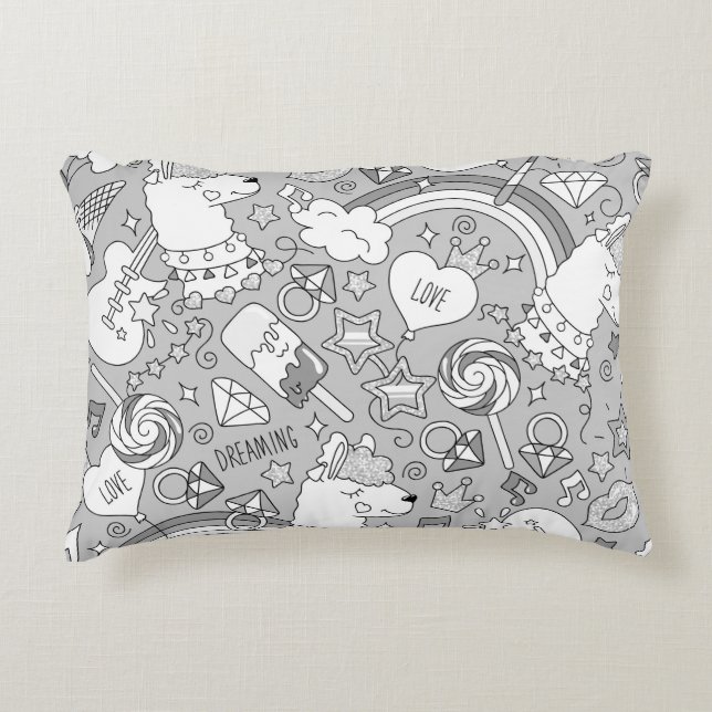 Almofada Decorativa padrão lama 4 (Frente)