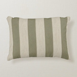 Almofada Decorativa Padrão Listrado Vertical Ousado em Verde Sage e Cr
