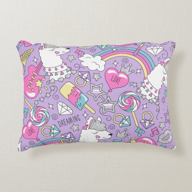 Almofada Decorativa Padrão Llama 1 (Frente)