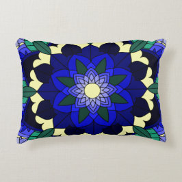 Almofada Decorativa Padrão Mandala 02 em Cushion Decorativo Azul-escur