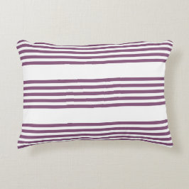 Almofada Decorativa Padrão Mauve roxo e branco de cinco faixas