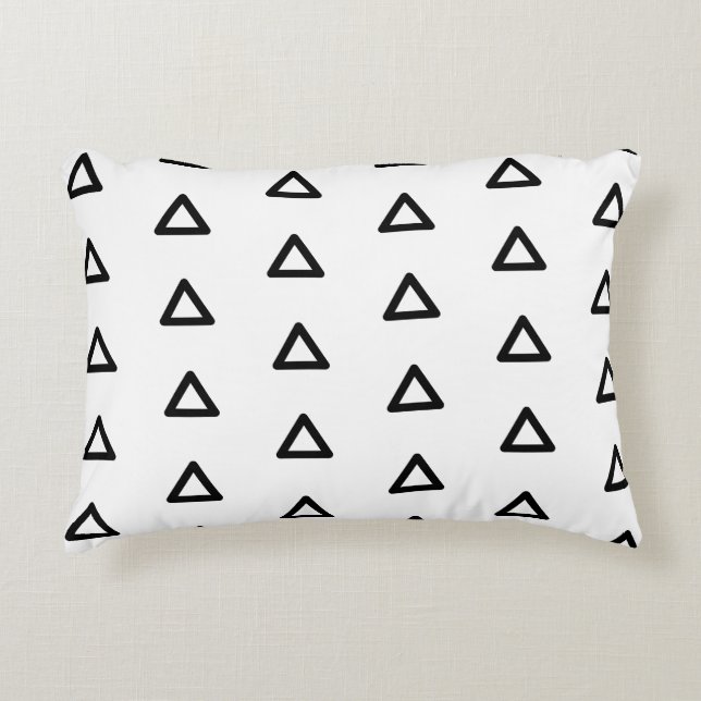 Almofada Decorativa Padrão Moderno Chic Elegante Tendência Preto e Bra (Frente)