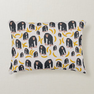 Almofada Decorativa Padrão Monkey Chimpanzee & Banana