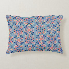 Almofada Decorativa Padrão Mosaico Azul Empoeirado