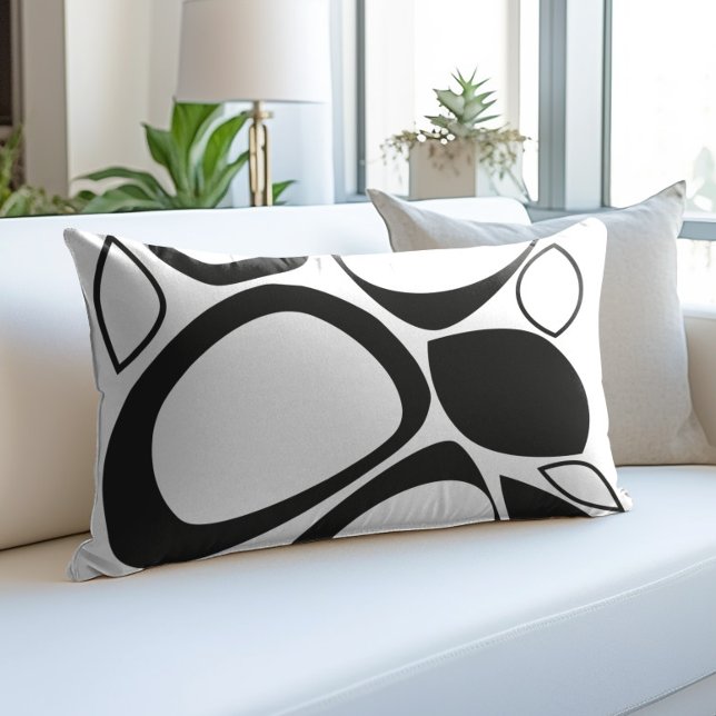 Almofada Decorativa Padrão Na moda preto de Abstrato branco moderno (Criador carregado)