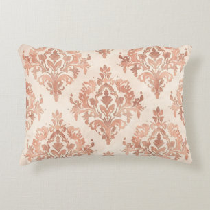 Almofada Decorativa Padrão Ornamental de Aquarela de Damasco de Pêsseg