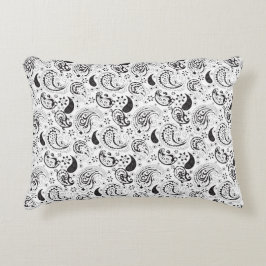 Almofada Decorativa Padrão Paisley Preto e Branco – Arte Textil Elegan