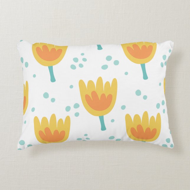 Almofada Decorativa Padrão perfeito de vinhetas, padrão de flores fofi (Frente)