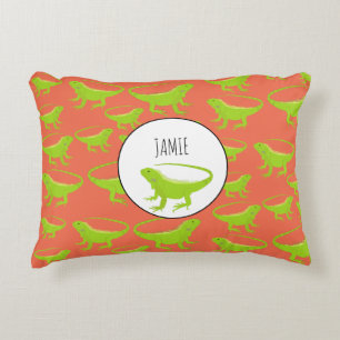 Almofada Decorativa Padrão Personalizado Iguana Lizard
