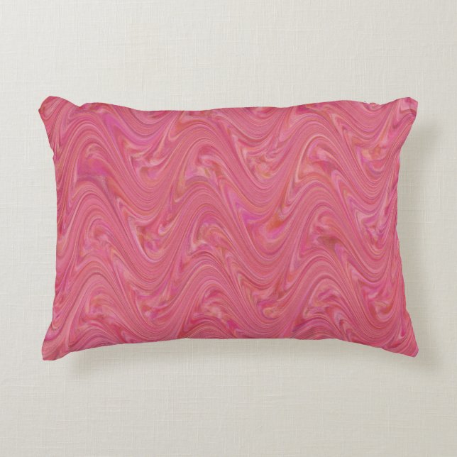 Almofada Decorativa Padrão rosa de borbulhamento (Frente)