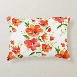 Almofada Decorativa Padrão sem costura de aquarela flores de laranja