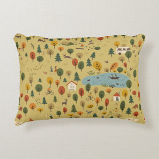 Almofada Decorativa padrão sem descontinuidades da vegetação florestal