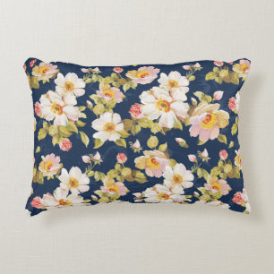 Almofada Decorativa padrão sem descontinuidades exibindo flores em ne