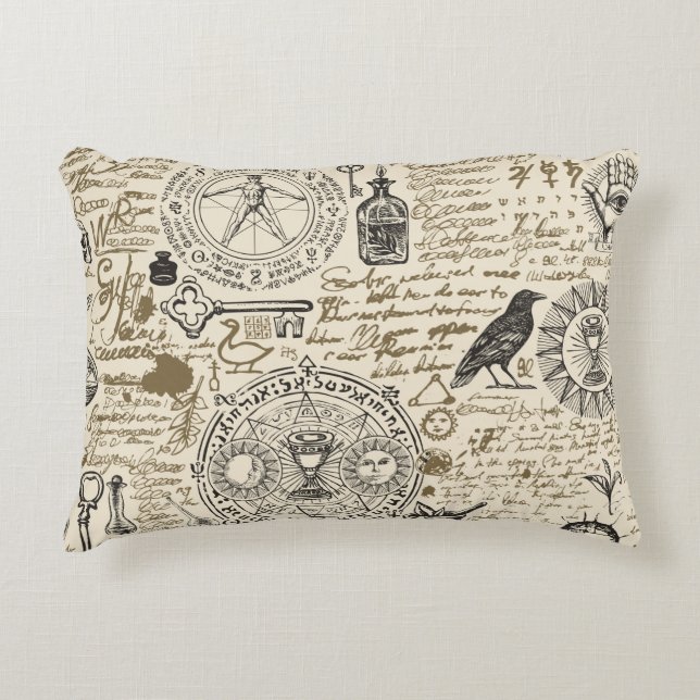 Almofada Decorativa  padrão sem descontinuidades sobre um tema alquimi (Frente)