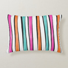 Almofada Decorativa Padrão Simples de Stripe de Watercolor