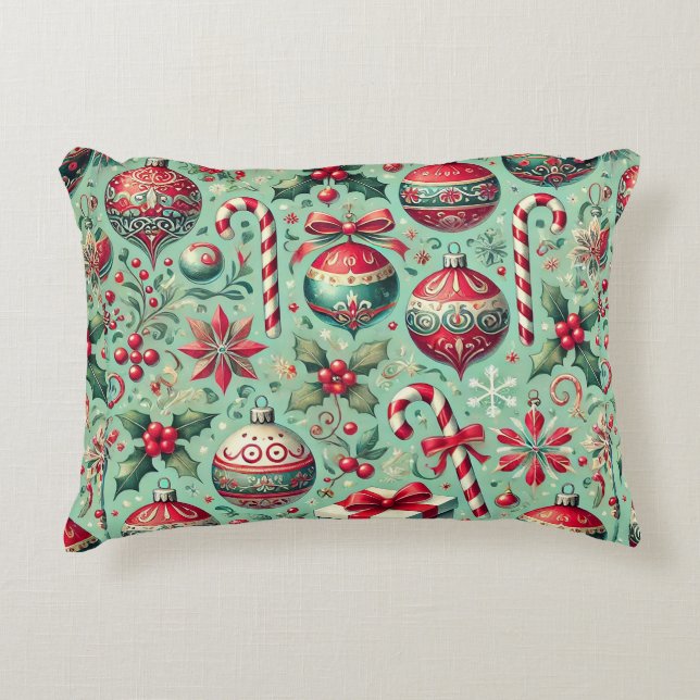 Almofada Decorativa padrão temático de Natal (Frente)