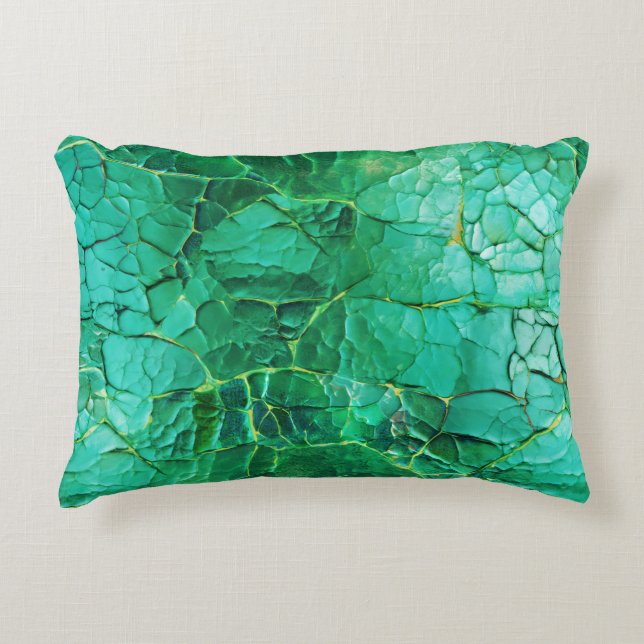 Almofada Decorativa Padrão Texturizado de Turquesa Vibrante (Frente)
