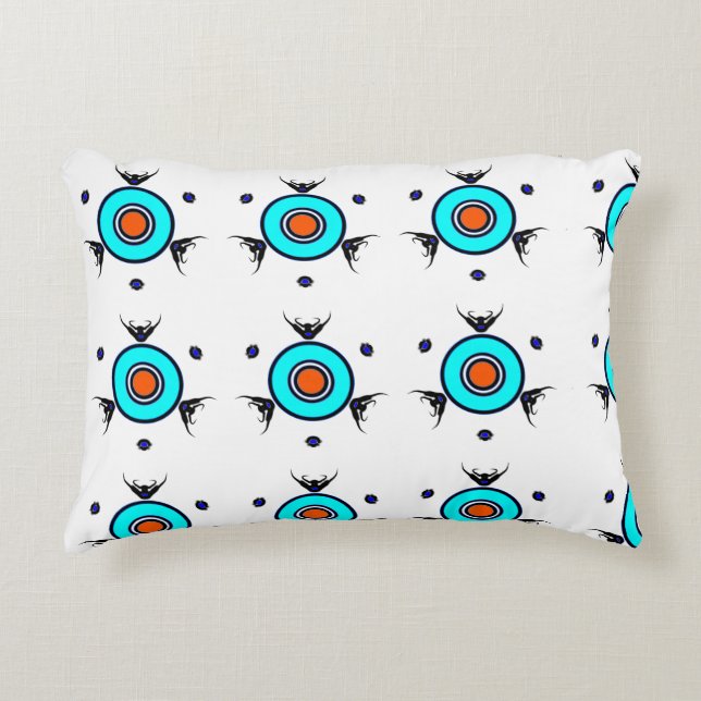 Almofada Decorativa Padrão Tribal Turquesa (Frente)