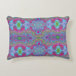 Almofada Decorativa Padrão Trippy Multicolorido Azul Céu Ondulado