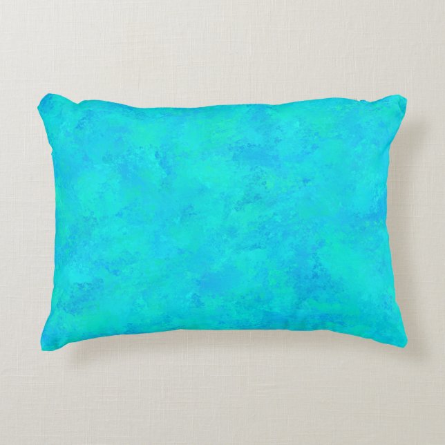 Almofada Decorativa Padrão Turquesa Blue Abstrato (Frente)