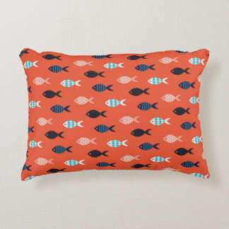 Almofada Decorativa padrão uniforme de peixes de vintage. Captura de p