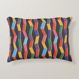 Almofada Decorativa Padrão uniforme do arco-íris de abstrato zag, pa