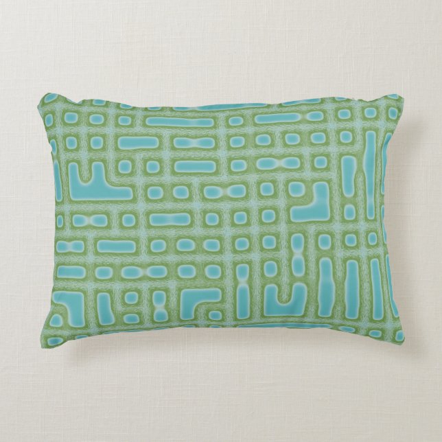 Almofada Decorativa Padrão Verde Azul (Frente)