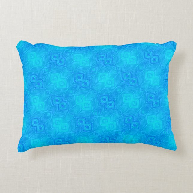 Almofada Decorativa Padrão Verde Azul Turquesa (Frente)